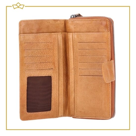 Attrezzo Attrezzo Damesportemonnee - Groot Model - 100% Echt Leer