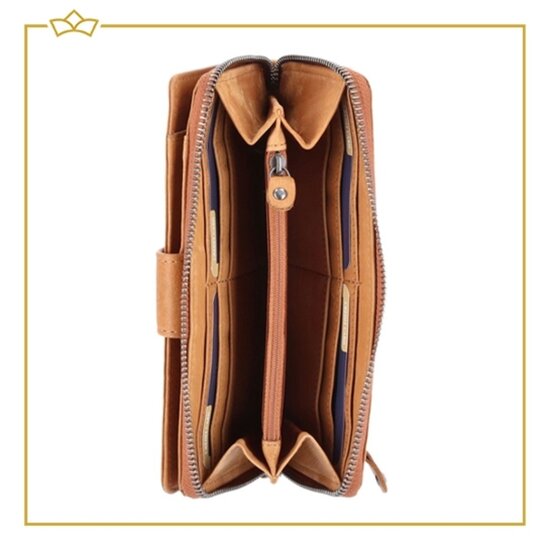 Attrezzo Attrezzo Damesportemonnee - Groot Model - 100% Echt Leer