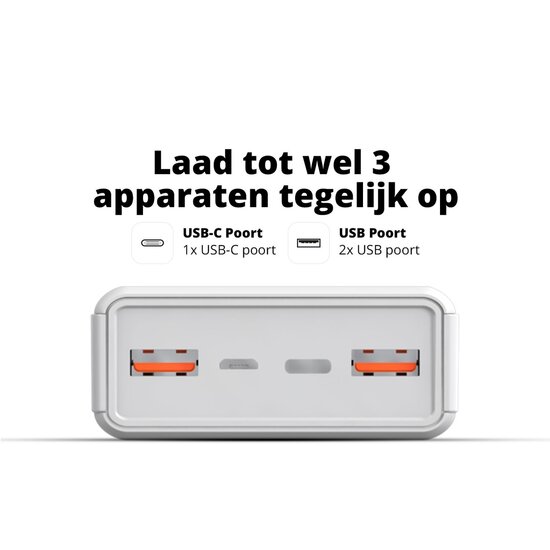 FlinQ FlinQ Krachtige Powerbank 20.000 mAh - Externe Batterij - Smartphone Oplader