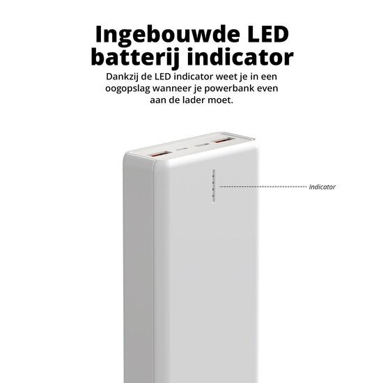 FlinQ FlinQ Krachtige Powerbank 20.000 mAh - Externe Batterij - Smartphone Oplader