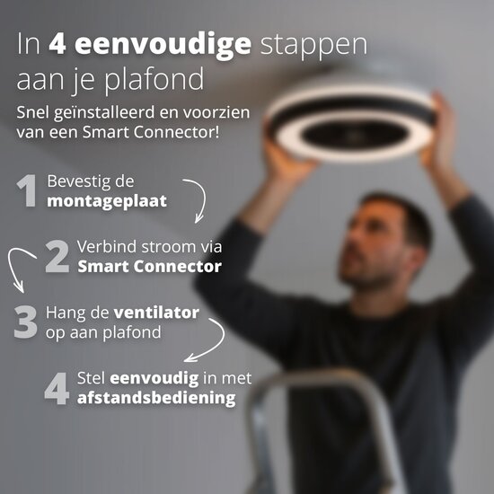 FlinQ FlinQ Plafondventilator met Verlichting - Compact en Stil