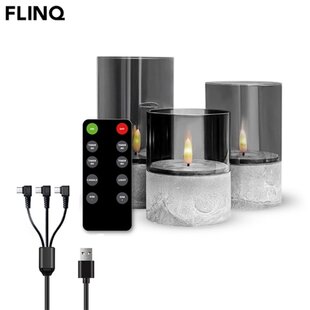 FlinQ LED Stone Look Glass Candles: Stijlvolle en Veilige Sfeerverlichting