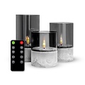 FlinQ FlinQ LED Stone Look Glass Candles: Stijlvolle en Veilige Sfeerverlichting