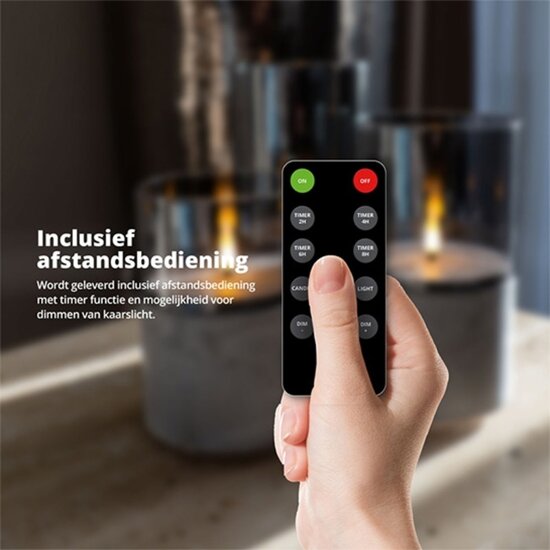 FlinQ FlinQ LED Stone Look Glass Candles: Stijlvolle en Veilige Sfeerverlichting