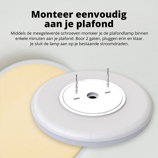 Webshop Outlet FlinQ Smart Indoor RGB Ceiling Light – Slimme Plafondlamp voor Elke Ruimte