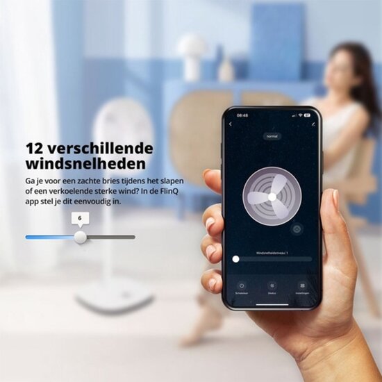 FlinQ FlinQ Breeze Smart Ventilator - 12 Snelheden en Slimme Bediening