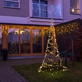FlinQ Luxttree - Vlaggenmast Kerst Verlichting - 3 hoog - Incl. verlichting