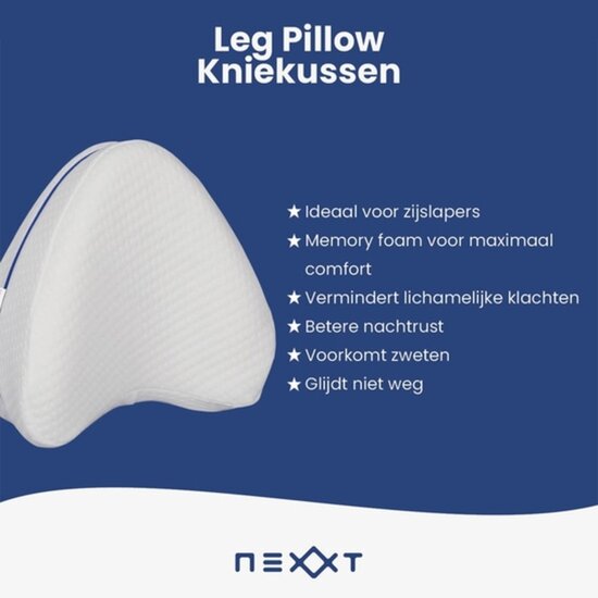 Nexxt Nexxt Leg Pillow – Been- & Kniekussen met Memory Foam voor Zijslapers