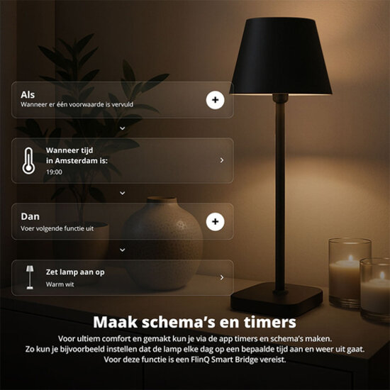 FlinQ FlinQ Smart In- and Outdoor Tablelight Lume - stijlvol, slim en veelzijdig
