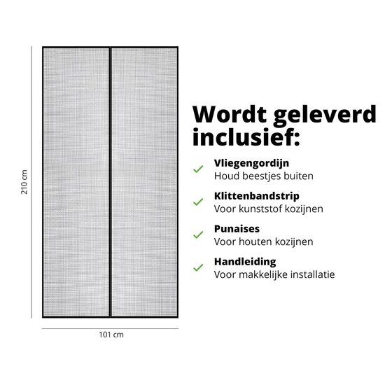 FlinQ FlinQ Vliegengordijn met Magneetsluiting - Glasvezel Gaas - 2 maten