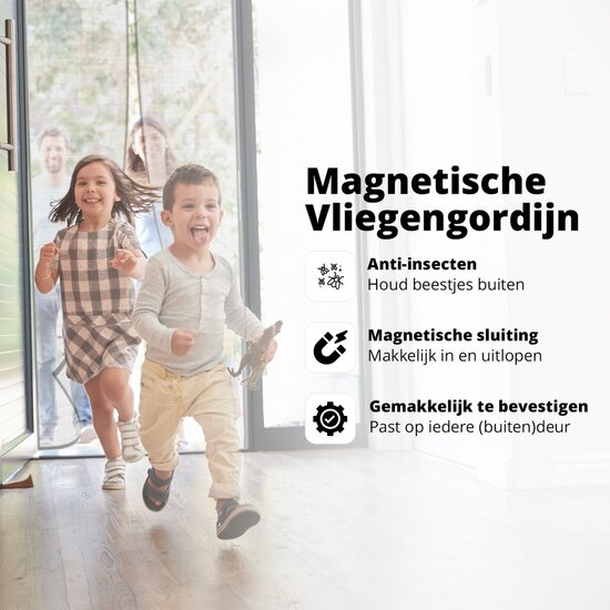 FlinQ FlinQ Vliegengordijn met Magneetsluiting - Glasvezel Gaas - 2 maten
