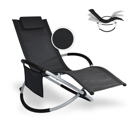 FlinQ FlinQ Opvouwbare Ligstoel voor Buiten - Luxe Tuinstoel met Schommelfunctie