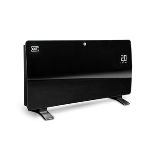 QLT Curved Verwarmingspaneel van Glas – 2000 Watt – Zwart – met App-bediening