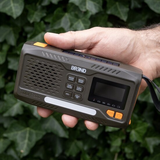 BREND BREND Compacte DAB/FM Noodradio met Bluetooth, SOS-alarm en Zonnepaneel