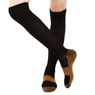 ATTREZZO® - Compressiesokken - Koper geweven - Duo-pack