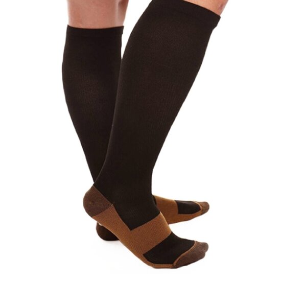 Attrezzo ATTREZZO® - Compressiesokken - Koper geweven - Duo-pack