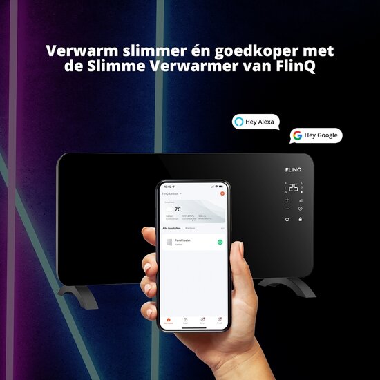 FlinQ FlinQ Slimme Paneelverwarming - Elektrische Kachel met Stembediening