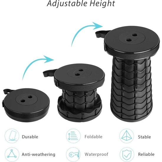 Nexxt Nexxt Telescopische Stoel – Comfortabel, Draagbaar en Verstelbaar