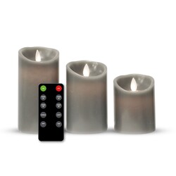 FlinQ Oplaadbare Kaarsen Set van 3 Stuks met Afstandsbediening