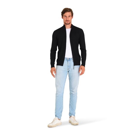 Mario Russo Mario Russo Full Zip Vest - Cardigan met Stretch