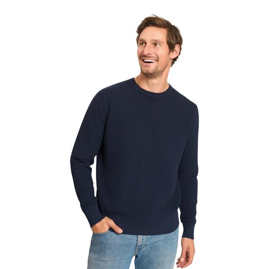 Mario Russo Mario Russo Waffle Pullover – Italiaanse Stijl en Comfort - Raf Blue / XXXL