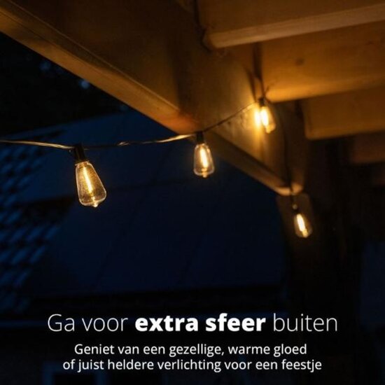 FlinQ FlinQ Smart Outdoor Solar String Light – Sfeervolle Slimme Verlichting voor Buiten