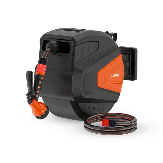 FlinQ FlinQ Automatische Tuinslanghaspel met 9 Sproeistanden - 180° Draaibaar - 30 Meter