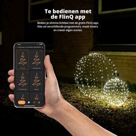 FlinQ FlinQ Slimme Lichtbol voor Binnen en Buiten met App - Lichtgevende Bal - Warm Wit