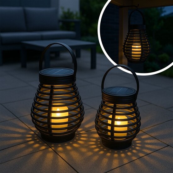 FlinQ FlinQ Solar Lantern Bottassano – 2-pack - Tijdloze sfeer zonder stekker of gedoe