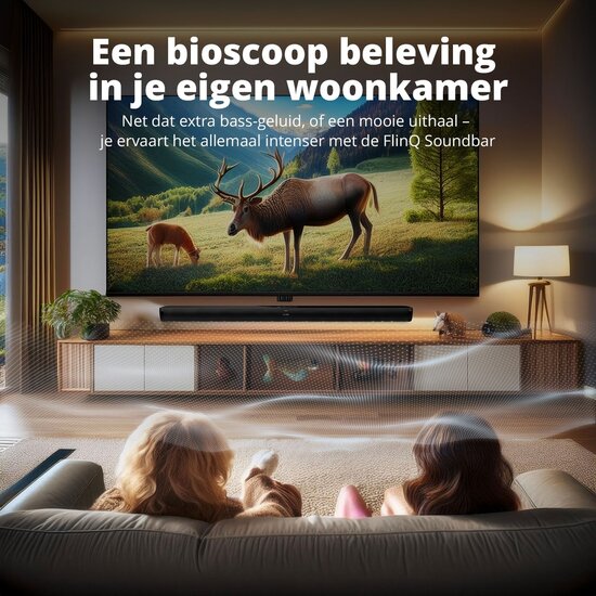 FlinQ FlinQ - Soundbar Play - Soundbar voor TV - Zwart - Film modus - Muziek modus