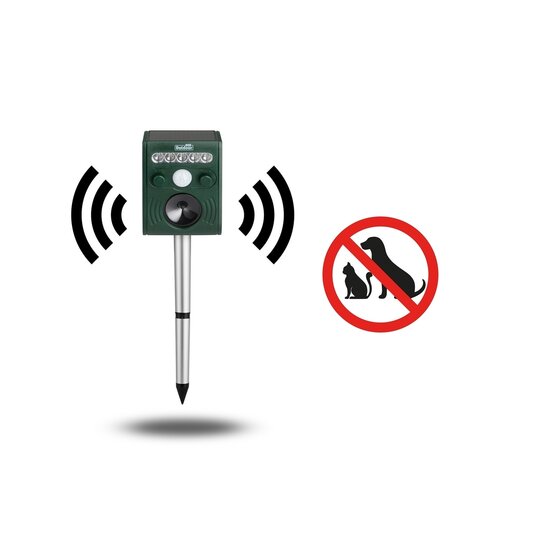 909 outdoor Ultrasone Honden-, Katten- en Muizen Verjager 909 Outdoor – Effectieve dierverjaging voor buiten - Zonne-energie