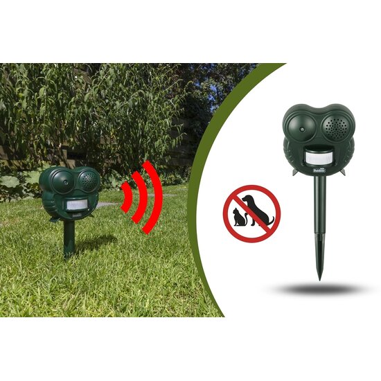 909 outdoor Ultrasone Honden-, Katten- en Muizen Verjager 909 Outdoor – Effectieve dierverjaging voor buiten - Batterijen