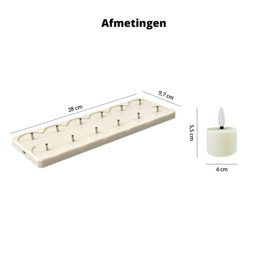 FlinQ FlinQ Oplaadbare LED Theelichtjes met Dimfunctie - Waxinelichtjes - 4 Lichtstanden en Timer
