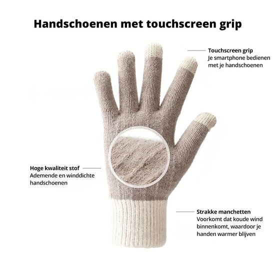 Mario Russo Mario Russo Unisex Winterhandschoenen met Touchscreenfunctie