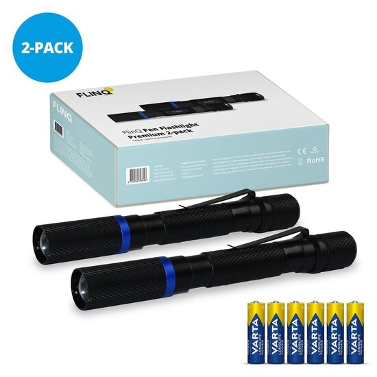 FlinQ FlinQ Pen Flashlight Premium 2-pack – Compacte en krachtige LED zaklamp voor dagelijks gebruik