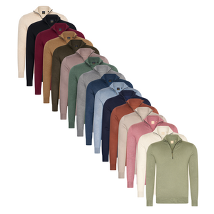 Mario Russo Half Zip Trui met Rits - Schipperstrui