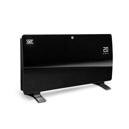 QLT No Less QLT Curved Verwarmingspaneel van Glas – 2000 Watt – Zwart – met App-bediening