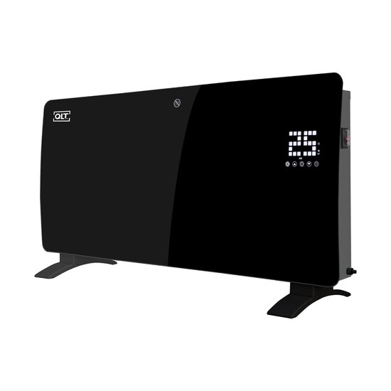 QLT No Less QLT Curved Verwarmingspaneel van Glas – 2000 Watt – Zwart – met App-bediening