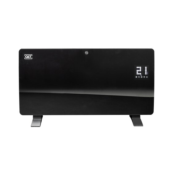 QLT No Less QLT Curved Verwarmingspaneel van Glas – 2000 Watt – Zwart – met App-bediening