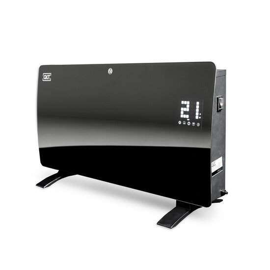 QLT No Less QLT Curved Verwarmingspaneel van Glas – 2000 Watt – Zwart – met App-bediening