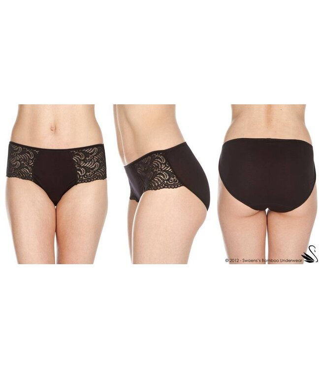 Swaens Bamboo Underwear Midi  Schwarz 3 Stück