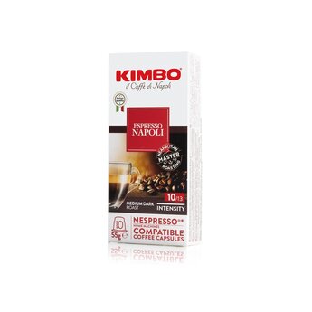 Kimbo Nespresso Compatible Espresso Napoli 10pcs/box – Medium-Dark Italian Coffee Capsules with Floral, Vanilla, and Biscuit Notes