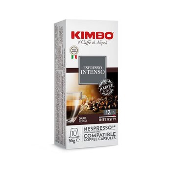Kimbo Nespresso Compatible Espresso Intenso 10pcs/box – Dark Roasted Italian Coffee Capsules with Full Body and Dark Chocolate Notes