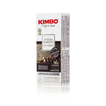 Kimbo Nespresso Compatible Espresso Barista 100% Arabica 10pcs/box – Medium-Dark Italian Aluminum Capsules with Floral, Honey, and Toasted Bread Notes
