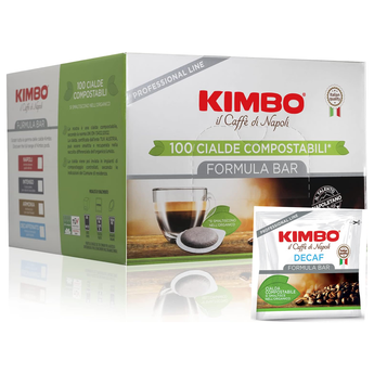 Kimbo Pods Decaffeinated 100pcs Formula Bar – Smooth Italian Decaf E.S.E. Pods with Rich Aroma and Chestnut Notes