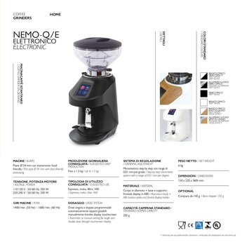 Quamar Coffee Grinder Nemo-Q Electronic Dull Black / Blue-Gray