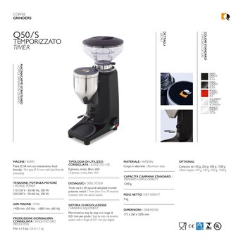Quamar Coffee Grinder Q50-S Switch + Timer Dull Black