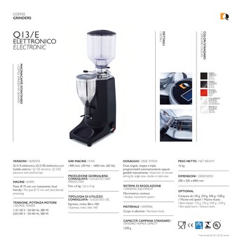 Quamar Coffee Grinder Q13-E Electronic Polished Aluminium