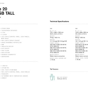 Rancilio Classe 20 USB 2Gr Tall Black