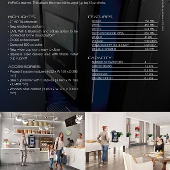 Necta Krea Touch ESB4SR F-D/Q(No Wifi-BT) (1 Coffee Bean + 2 Solubles + 1 Powdered Milk)